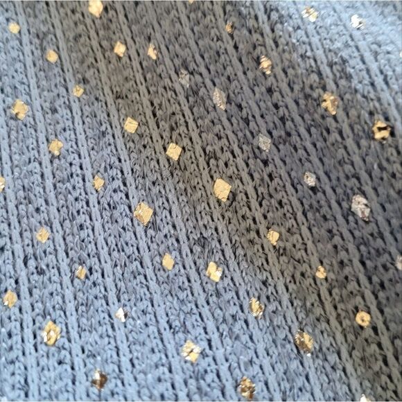 LUSH Sparkly Mock Neck Long Sleeve Top in Slate Small - Picture 3 of 7